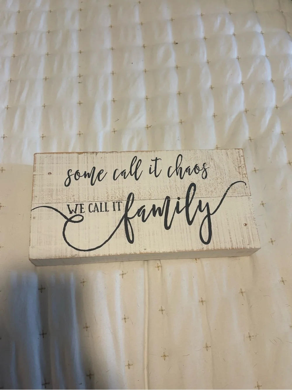 Decorative Wood Signs White + Gret